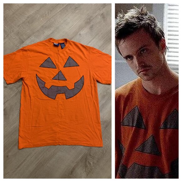 Vintage Y2K Halloween Pumpkin T-Shirt Jesse Pinkman Men's Large L Jack-O-Lantern - Picture 1 of 7